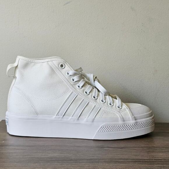 ADIDAS Women's Orig. Nizza Platform Mid Casual Sneakers Size 11 White NWT - Picture 5 of 8